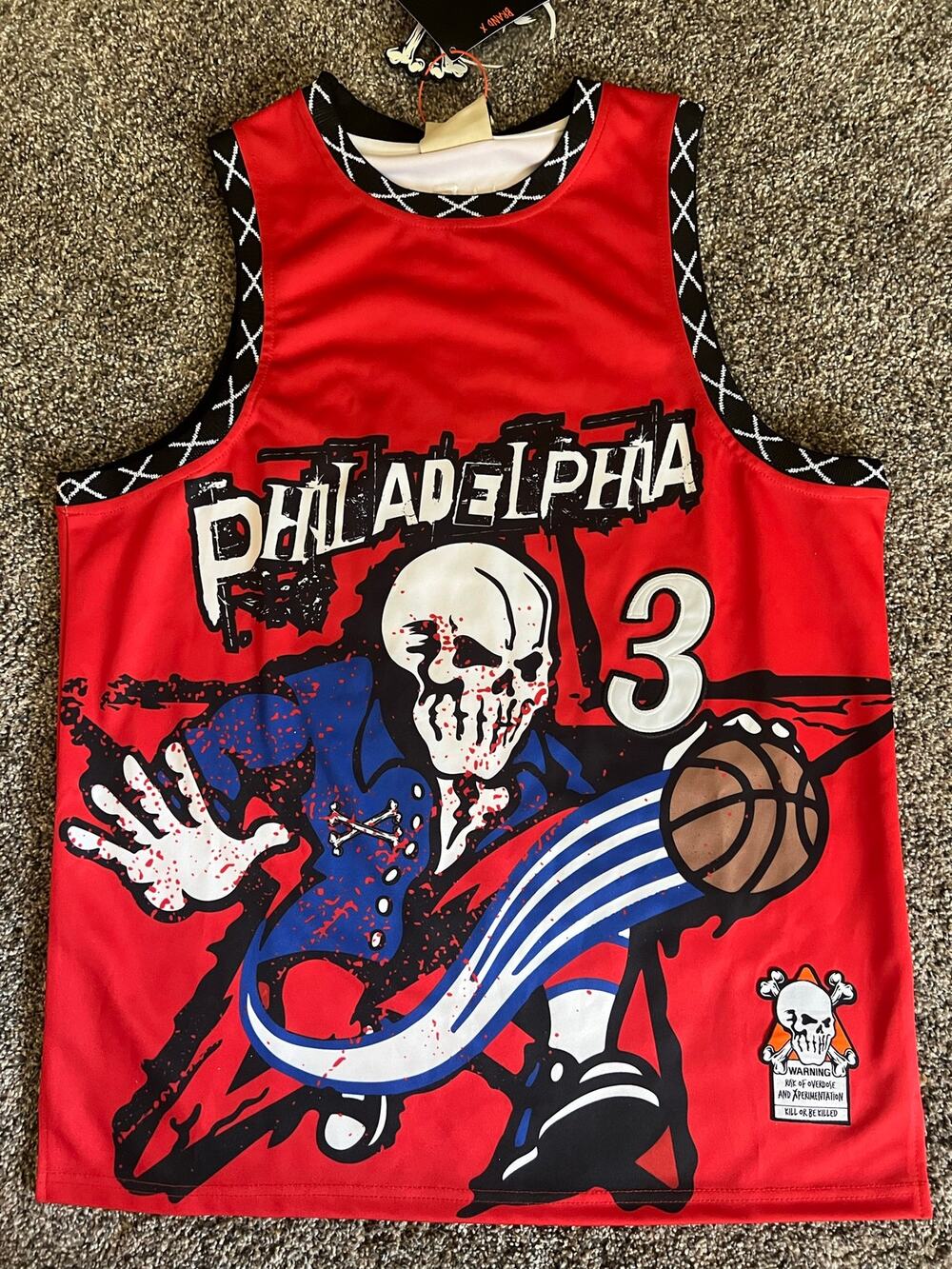 Brand X XL Philadelphia #3 The Answer Red Jersey (NWT)